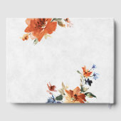 オレンジとブルーの水彩画の秋の花嫁衣裳 ゲストブック (裏面)