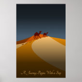 オレンジとブルーの砂漠から旅が始まる ポスター (正面)