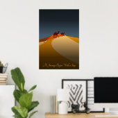 オレンジとブルーの砂漠から旅が始まる ポスター (ホームオフィス)