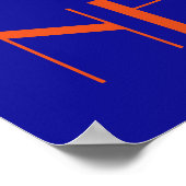 オレンジとブルーの自由とニューヨークの像 ポスター (角)