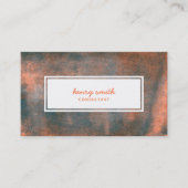 オレンジとブルーの転がインクトレンディーモダン 名刺 (正面)