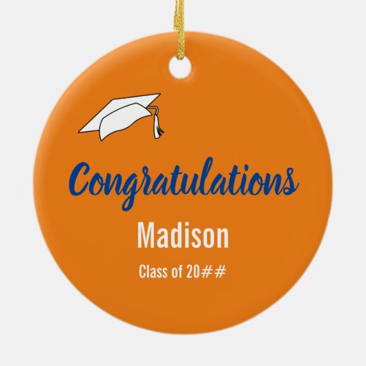 オレンジとブルーを卒業おめでとう セラミックオーナメント (裏面)