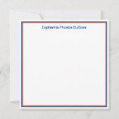 オレンジとブルーエレガントスクエアフラット サンキューカード (正面)