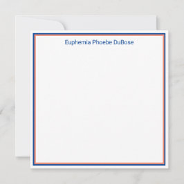 オレンジとブルーエレガントスクエアフラット サンキューカード