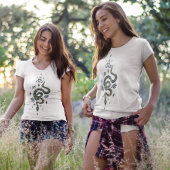 オレンジとブルーグレーのハロウィーンヘビデザイン トライブレンドＴシャツ