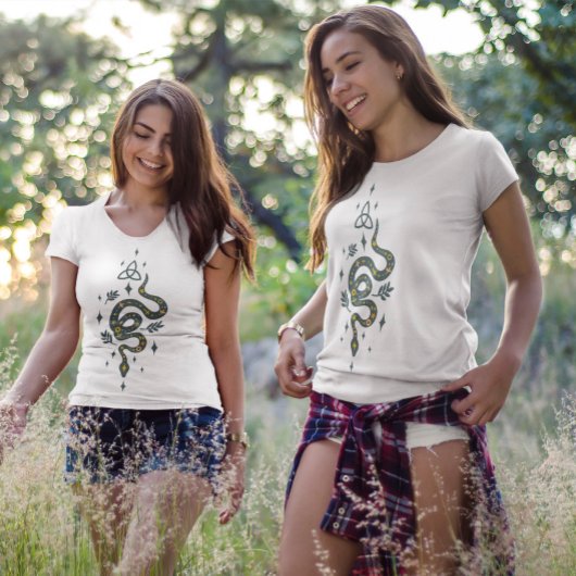 オレンジとブルーグレーのハロウィーンヘビデザイン トライブレンドTシャツ