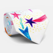 オレンジとブルーストライプのネクタイ ネクタイ (ロール)