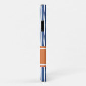 オレンジとブルーストライプの波状のパインタリーの名前 Case-Mate iPhoneケース (裏面/右)