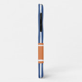 オレンジとブルーストライプの波状のパインタリーの名前 Case-Mate iPhoneケース (裏面/左)