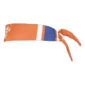 オレンジとブルースポーツジャージのストライプ タイヘッドバンド (回転90)