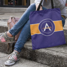 オレンジとブルーモノグラムパーソナライズされた