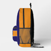 オレンジとブルーモノグラムパーソナライズされた プリントバックパック (右)