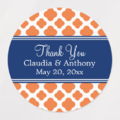 オレンジとブルー王室のクローバーありがとう ラベル (デザイン1)