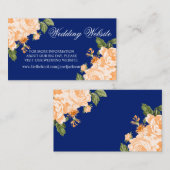 オレンジとブルー結婚の花 エンクロージャーカード (正面/裏面)