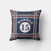 オレンジとブルー装飾用クッション クッション (裏面)