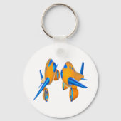 オレンジとブルー鮮やかのアニメ飛行機 キーホルダー (裏面)