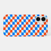 オレンジとブルー iPhone 16ケース (裏面横)