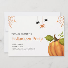 オレンジとベージュのイラスト入りハッピー・ハロウィン