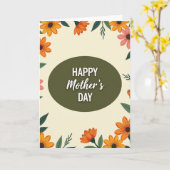 オレンジとベージュの母の日カード カード (黄色い花)