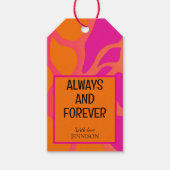 オレンジとホットピンクのグラデーションが常に永遠に ギフトタグ (正面)