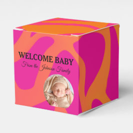 オレンジとホットピンクのグラデーションギフトボックス フェイバーボックス