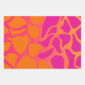 オレンジとホットピンクのグラデーションラッピング紙 ラッピングペーパーシート (正面)