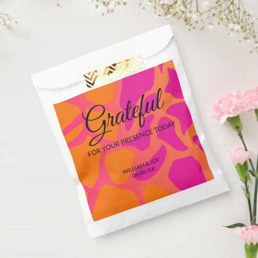 オレンジとホットピンクのグラデーション 感謝を込めて フェイバーバッグ (封をした状態)