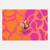 オレンジとホットピンクのフォトグラディエートラッピング紙 ラッピングペーパーシート (正面3)