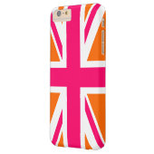 オレンジとホットピンクのユニオンジャック Case-Mate iPhoneケース (裏面左)