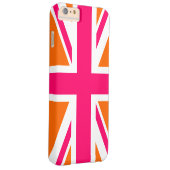 オレンジとホットピンクのユニオンジャック Case-Mate iPhoneケース (裏面/右)