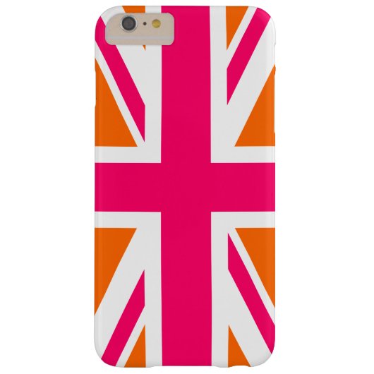オレンジとホットピンクのユニオンジャック Case-Mate iPhoneケース (裏面)