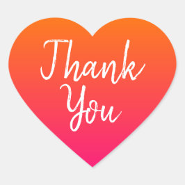 オレンジとホットピンクグラデーションの結婚ありがとう ハートシール