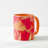 オレンジとホットピンク、カディンスキーインスパイア抽象芸術 マグカップ (正面右)