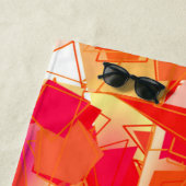 オレンジとホットピンク、Kadinskyインスパイア抽象芸術 ビーチタオル (インサイチュ)