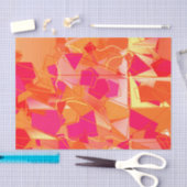 オレンジとホットピンク、Kadinskyインスパイア抽象芸術 薄葉紙 (クラフト)