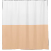 オレンジとホワイトのクラシックストライプ シャワーカーテン (正面)