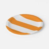 オレンジとホワイトのストライプパターンハロウィーン ペーパープレート (アングル)