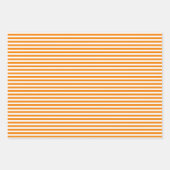 オレンジとホワイトのストライプ水玉模様 ラッピングペーパーシート (正面2)