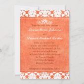 オレンジとホワイトのダマスク結婚式招待状 招待状 (裏面)