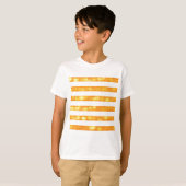オレンジとホワイトのボケストライプ Tシャツ (正面フル)