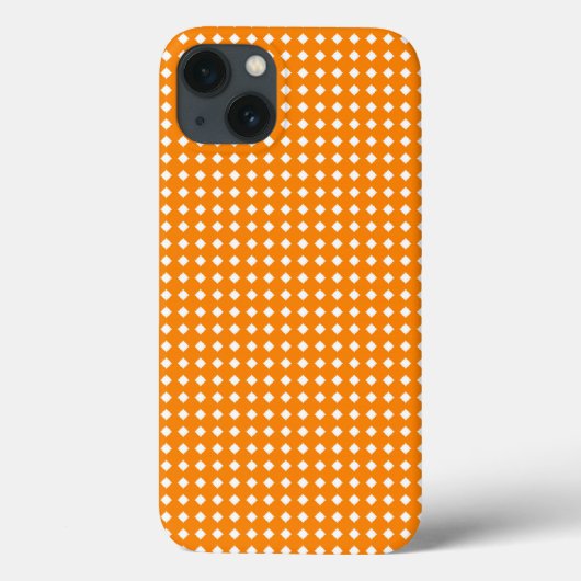 オレンジとホワイトの幾何学模様のダイヤモンド Case-Mate iPhoneケース (裏面)