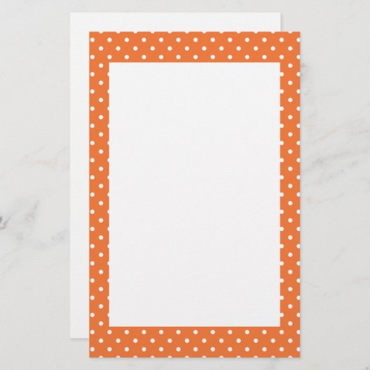 オレンジとホワイトの水玉模様 便箋 (正面/裏面)