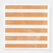 オレンジとホワイトウォーターのカラーストライプのパーティーナプキン (正面)