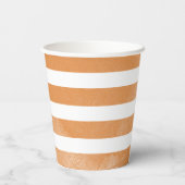 オレンジとホワイトウォーターのカラーストライプのパーティー 紙コップ (裏面)