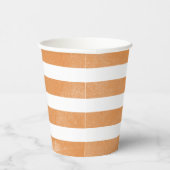 オレンジとホワイトウォーターのカラーストライプのパーティー 紙コップ (右)