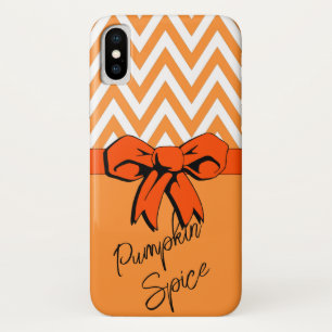 オレンジとホワイトカボチャのスパイスフェイクボウパーソナライズされた iPhone X ケース