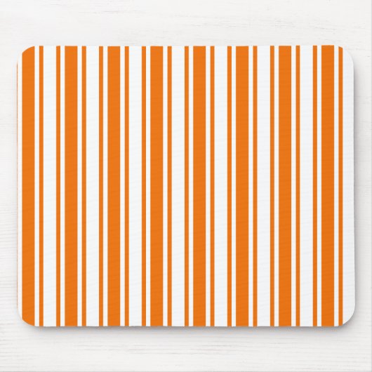 オレンジとホワイトキャンディストライプー マウスパッド (正面)