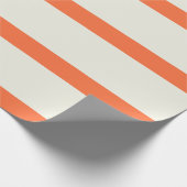 オレンジとホワイトクリームの鉛筆ストライプ具 ラッピングペーパー (角)