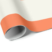 オレンジとホワイトクリームの鉛筆ストライプ具 ラッピングペーパー (ロールコーナー)