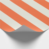 オレンジとホワイトクリームオーニングストライプ ラッピングペーパー (角)